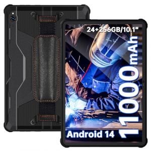 OUKITEL RT9 Tablette Incassable - Android 14 Tablette PC, 11000mAh Tablette Durcie, 24Go+256GO(TF 1To) 10.1''HD Tablette Tactile, IP68/IP69K, 16MP/Octa-Core/Double SIM 4G/WiFi 5G/OTG/Face ID/GPS, Noir (OUKITEL Directo de F&aacute;brica, neuf)