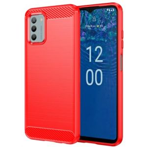 Folmecket Coque Nokia G42 5G/G22 5G/G310, Fibre de Carbone R&eacute;sistant aux Rayures, Absorption des Chocs Souple en Caoutchouc TPU Housse de Protection pour Nokia G42 5G/G22 5G/G310 6.56" Rouge (Folmecket, neuf)
