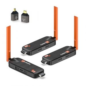 2025 Transmetteur HDMI sans Fil 5G – 1 Émetteur + 2 Récepteurs, Jusqu’à 6 RX, 1080P@60Hz, Portée 50 m, Plug & Play – Vidéo sans Fil vers TV, Projecteur, Moniteur, Écran, PC, Appareil Photo (WELUSOPU FR, neuf)