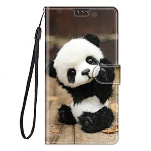 Guxira Coque pour Samsung Galaxy S23 FE 5G &Eacute;tui &agrave; Rabat Motif Dessin pour Filles Femmes, Antichoc Cuir Housse avec 360 Degr&eacute;s Protection Cover Silicone Flip Case - Panda (Guxira, neuf)