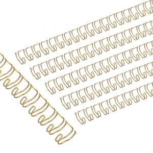 PATIKIL 8mm (5/16") Peignes de reliure à double boucle en fil, 20 pcs Bobines de reliure à double boucle en métal Capacité de 40 feuilles Pas de 3:1 32 Anneaux de reliure, Or (PATIKIL UK, neuf)