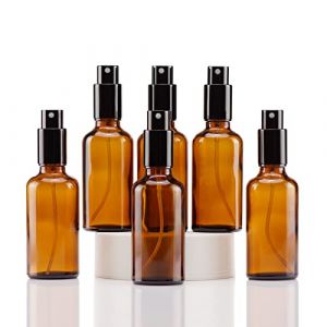 YIZHAO Flacon Spray Vide 50ml, Ambré Bouteille Spray Verre, avec Brouillard de Pulverisateur Fine, pour Huiles Essentielles, Aromathérapie, Parfums, Nettoyage, Voyage, Pharmacie – 6Pcs (One Trillion Network, neuf)