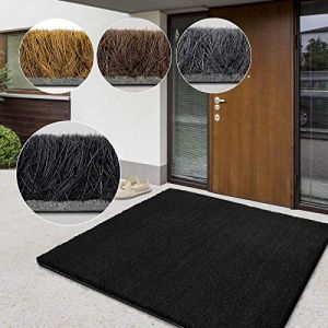 casa pura Paillasson d'entrée en Fibre de Coco Premium,Tapis de Porte antidérapant,Tapis d'entrée Usage intensif,Tapis pour entrée Absorbant,Dense Velours Résistant (17 mm-100x50 cm Noir) (Velvet Trading, neuf)