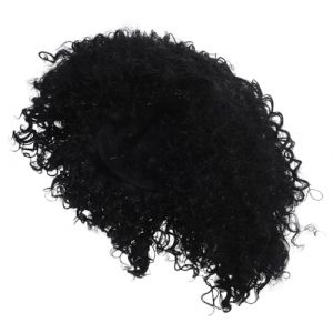 Happyyami Perruque afro courte noire, perruque afro courte boucl&eacute;e, perruque synth&eacute;tique naturelle boucl&eacute;e, postiche de cosplay pour femmes et hommes, f&ecirc;te d'Halloween (Liunmiao, neuf)