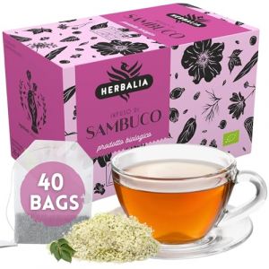 HERBALIA - Tisane aux Fleurs de Sureau en Sachets, Coffret d'Infusion au Sureau de 40 Sachets Sans Agrafes, 52 g de Sureau pour Infusions et Tisanes (Family At Home, neuf)