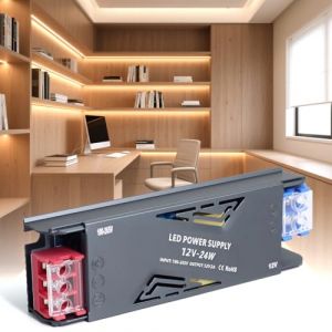 SUCIKORIO LED Transformateur 220V 12V 24W 2A, Alimentation LED Driver 12V 24W Ultra Fin LEDs Transfo Alimentation à Découpage Convertisseur De Tension AC à DC Transfo Pour Ruban LEDs Intérieur (Darmoo, neuf)