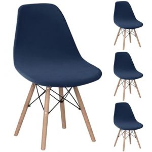 Housse de Chaise Scandinave en Velours Lot de 2 Housses de Chaise de Salle &agrave; Manger Extensibles Couverture Protection Chaises Scandinaves Lavable pour Cuisine Maison H&ocirc;tel Rose(Bleu Marin,Lot de 4) (taiyuansuandashangmaoyouxiangongsi, neuf)