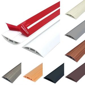 Protection de c&acirc;ble au sol, protection de c&acirc;ble PVC flexible et d&eacute;coupable, couverture de c&acirc;ble auto-adh&eacute;sive au sol, canal de c&acirc;ble au sol, prot&egrave;ge les c&acirc;bles et pr&eacute;vient les risques de tr&eacute;buchement (iglood, neuf)