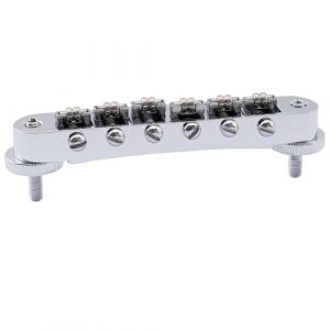 Musiclily Pro 10,4mm Chevalet Rouleaux Roller ABR Tune-O-Matic Bridge avec Pivot M4 pour Guitare électrique Les Paul, Chrome (Musiclily Direct France, neuf)