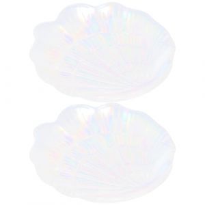 BIUDECO Plateau de Mélange de Vernis à Ongles 2 Pièces de Coquillage Assiette Transparente pour Palette de Beauté Manucure Outil Professionnel pour Présentation et Mélange Couleurs Nail (XUETN, neuf)