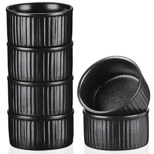 vancasso, Série Forte, Ramequin Moules à Soufflé en Céramique pour Four, Lot de 6 Ramequins Crème Brûlée Pour Gâteau, Pâtisserie, Soufflé - 7x7x3.5cm (vancasso Official Store, neuf)