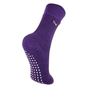 THMO Chaussettes Enfant Antid&eacute;rapantes Filles et Gar&ccedil;on | Thermiques Chaudes Chaussettes avec Grips (7-10 Ans, Violet) (Sock Snob Ltd, neuf)