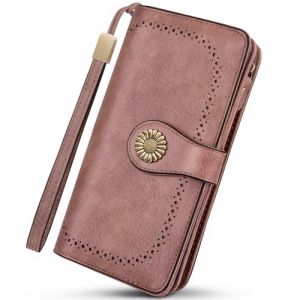 TEUEN Porte Feuilles pour Femme Grande Capacite, Porte Monnaie Femmes RFID Blocage avec Chequier,Identit&eacute; Emplacements Cartes, Organiseur &agrave; Glissi&egrave;re pour Pi&egrave;ces de Monnaie pour Cadeau Femme (TEUEN, neuf)