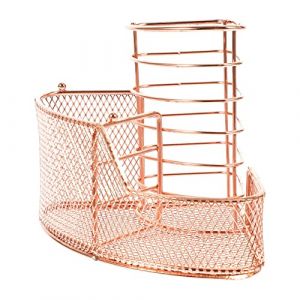 Beaupretty Porte-stylo en fer pinceau de maquillage organisateurs de tiroirs transparents pinceaux couvercle boite rangement boite de rangement porte-cosmétiques Porte-brosse le fer Rose Gold (lorianca, neuf)