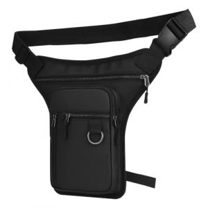 Sacoche Jambe pour Homme et Femme, Sac Tactique de Jambes &Eacute;tanche Tactique 4 Poches, Nylon Imperm&eacute;able, Sangles R&eacute;glables, Sacoche Moto pour V&eacute;lo Randonn&eacute;e Course P&ecirc;che Camping Trekking Outdoor, Noir (YHYHZBJ, neuf)