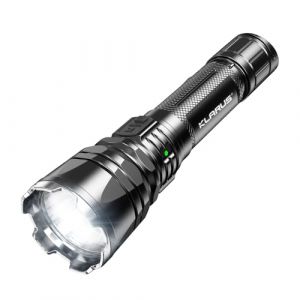 klarus XT12GT Pro Lampe torche Faisceau Portée 850 mètres, 1600 Lumens Lampe de Poche Tactique LED Rechargeable, Lampe de Poche LED Longue Portée avec Étui (Klarus® EU Store, neuf)