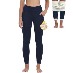 Merlvida Legging Polaire Femme Hiver Pantalon Thermique Chaud et Doux avec Toison Extensible Collant Polaire Taille Haute &Eacute;pais en Laine de Leggings pour Femme Automne Hiver (Merlvida Direct, neuf)