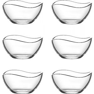 EISIA Lot de 6 saladiers en verre 310 ml, bol petit dejeuner, saladier, coupe a glace, bol en verre, snacks (AISI GmbH, neuf)