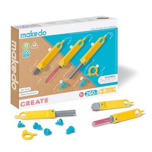 Makedo Create | Coffret d'outils de Construction en Carton recycl&eacute; (260 pi&egrave;ces) | Jouets &eacute;ducatifs STEM + Steam pour Jouer &agrave; la Maison et Apprendre en Classe (Makedo FR, neuf)