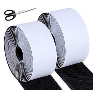 Scratch Autocollant Double Face Extra Stark 50MM × 5M Rubans Adhésif Autocollant, ilauke Bandes Agrippantes Adhésives pour Intérieur et Extérieur, Scratch a Coudre pour Ménage (Noir, Ciseaux) (YIJR Direct, neuf)