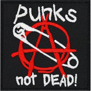 &Eacute;cusson Punks Not Dead Anarchy - &Eacute;pingle &agrave; nourrice rockabilly Biker (Aufn&auml;hershop, neuf)