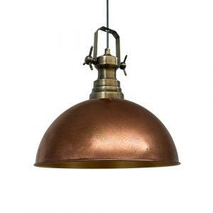 bamyum Fabrique Suspension Luminaire en Metal de 40 cm, Plafonnier Vintage Peinte &agrave; la Main, Lustre Salon, Cuisine, Chambre, Salle &agrave; Manger, Couloir, Lampe Ronde E27, Ton Cuivr&eacute; (bamyum, neuf)