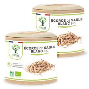 Saule bio - Bioptimal - Complément alimentaire - Écorce de saule blanc - Aspirine Naturelle - Acide Salicylique - Anti douleur & inflammatoire - Fabriqué en France - Certifié Ecocert - 2 x 60 gélules (Bioptimal - nutrition naturelle, neuf)