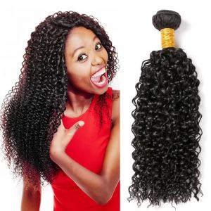 Kinky Curly Human Hair Bundles Court Tissage Cheveux Naturels Bouclés Meche Bresilienne En Lot Meche Naturelle Tissage Bouclé Naturel Couleur Noire Naturelle 100g 14 Pouce (beiyuan hair product, neuf)