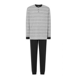El Búho Nocturno Pyjama Homme Long Maille à Rayures Pyjamas pour Hommes, 92% Coton, 8% Viscose, Gris 5587, 5XL (El Búho Nocturno, neuf)