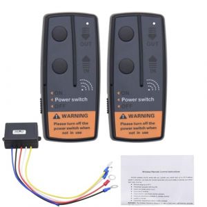 KAOLALI 12V 24V Télécommande de Treuil Sans, Fil 2PCS Universelle Télécommande de Treuil 50ft Gamme pour Camion Jeep ATV SUV (GELPARTS, neuf)