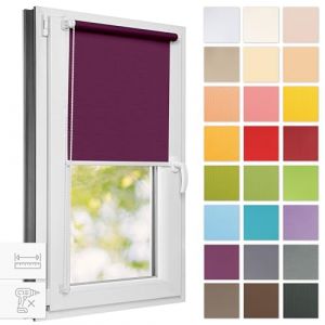 Estika Store Enrouleur sans percage - Violet - 45 x 120 cm - Bloque 50-60% de la Lumière, Stores intérieurs pour Porte ou Fenetre (Estika, neuf)