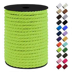 LEREATI Corde Macramé 8mm, 40m Fil Macramé Ficelle Corde Cordon Coton Naturelle, Grosse Corde Douce pour DIY, Porte Plante Mural, Jardin Décoration, Artisanat (Vert Fruit) (LEREATI, neuf)