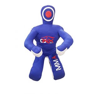 Oryx Sports Mannequin de Grappling MMA – Sac de Frappe de Judo, MMA, BJJ, Jiu Jitsu Position Assise Mains Avant (Non rempli, Toile) (70" inches, Toile Bleue) (ORYX-SPORTS, neuf)