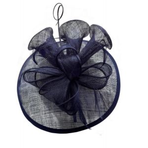 A2ZUKFASHION Grand chapeau bibi pour femme, mariage, course, bal de fin d'année, fête, bleu marine, Taille unique (a2zukfashion, neuf)
