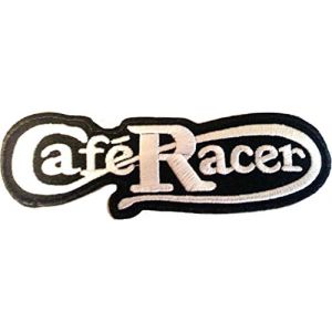 B2SEE Écusson Brodé appliqué Coudre Vintage Biker Motard Moto Patch Badge Cafe Racer thermocollant Cafe Racer 12 x 3 cm (B2SEE LTD avec TVA francaise et livraison LaPoste, neuf)