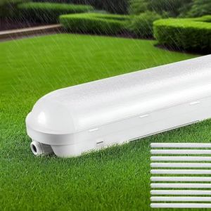 Tonffi 10 Pi&egrave;ce N&eacute;on LED 120cm, R&eacute;glette LED IP65 Connectable 36W [4500LM, 6000K Blanc Froid] - Luminaire &Eacute;tanche Tube Lampe pour Garage, Cave, Atelier, Entrep&ocirc;t (sunanl, neuf)