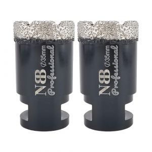 NBB Scie cloche diamant brasé sous vide avec M14, pour le forage à sec ou humide de manière professionnelle sur porcelaine dure, céramique, carrelage, granit, pour meuleuse d'angle (Dia.35mm, 2) (EASTAR SUPER HARD TOOLS S.L., neuf)