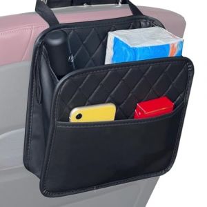 Kustimantu Bo&icirc;te de rangement pour si&egrave;ge de voiture - Dos organis&eacute; - Poche arri&egrave;re en cuir - Accessoires d'int&eacute;rieur - Bo&icirc;te porte-gobelet - Sacs de voyage pour voiture (amste, neuf)