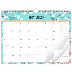 Calendrier 2025-2026 – Calendrier mural 2025-2026 avec papier épais, calendrier 2025-2026, 37 x 29 cm, juillet 2025 à décembre 2026, reliure à double fil, grands blocs lignés de couleurs mélangées (Kocona EUR, neuf)