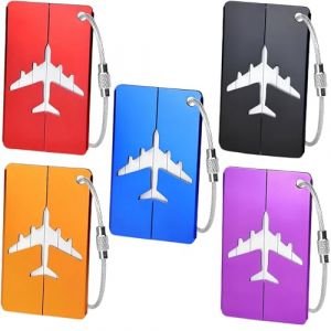 5 Pi&egrave;ces Etiquette Valise Voyage Avion,Etiquettes &agrave; Bagage,de Bagages &eacute;tiquettes Autocollant Tag Accessoires,Etanche Vacances Voyages Valises Tags,pour Luggage Soute Porte Essentials Suitcase Label (CARTOLOGY DIRECT S.R.L., neuf)