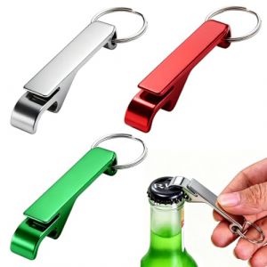 YUVKIN Lot de 3 pi&egrave;ces, Multifonctionnel, en aluminium, ouvre-bouteille et porte-cl&eacute;s, d&eacute;capsuleur personnalis&eacute;, porte clef personnalisable, lot de porte cl&eacute; mural (HerEdit, neuf)