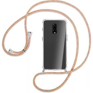 Coque Collier pour OnePlus 7/ OnePlus 6T, Housse pour Smartphone &agrave; Porter au Cou - &Eacute;tui &agrave; bandouli&egrave;re Cordon - Lanyard Case Protection Compl&egrave;te, &Eacute;tui en Silicone Transparent, Arc en Ciel (SIMao, neuf)