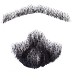 Fausse moustache fausse barbe cheveux humains barbe réaliste fausse moustache invisible faux coiffure faciale costume barbe dentelle barbe pour hommes s'habiller halloween cosplay costume fête style 3 (zhshiwhcorcp, neuf)