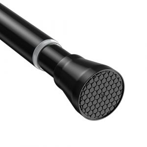 AIZESI Tringle à Rideau de Douche Extensible 76-163 cm - Barre Telescopique Sans Perçage en Acier Inoxydable Noir Antirouille - Pour Salle de Bain, Fenêtre et Porte (Ø22 mm, 1 Pièce) (AIZESI FR, neuf)