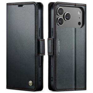 QLTYPRI Coque pour iPhone 17 Pro Max Etui avec RFID Blocage, Housse en Premium Cuir Pochette Portefeuille Rabat Clapet Case Porte Carte Magnétique Étui pour iPhone 17 Pro Max - Noir (zhihen, neuf)
