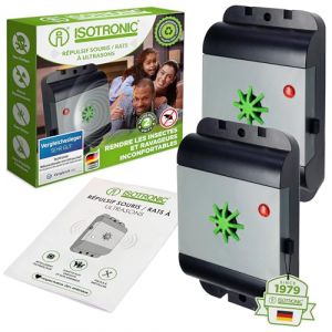 ISOTRONIC Répulsif Souris/Rats à ultrasons, vainqueur du Test répulsif électronique pour la Maison (2) (Internetz24, neuf)