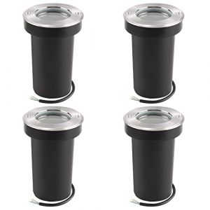URing orientable Spot Exterieur encastrable au sol pour GU10, IP67 &eacute;tanche LED Spot Terrasse Ext&eacute;rieur Spot de sol rond et praticable pour l&rsquo;ext&eacute;rieur, 230V lampe de sol ronde pour Pelouse, Cour (DUOMII, neuf)