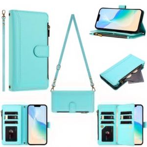 Portefeuille Fermeture éclair Coque pour Honor Magic 7 Lite,avec 9 Porte Cartes Flip PU Cuir Étui Sac à Main Bouton Magnétique Collier Housse Cordon Etui (Nadoli, neuf)