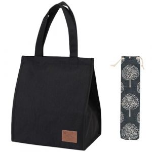 Aiuuee Sac Isotherme Repas, 11 L Etanche Lunch Bag Isotherme avec Sac &agrave; Couverts, Glaciere Souple Isotherme pour Homme Femme Enfant Adulte, Sac Isotherme pour Travail &Eacute;cole Bureau Pique-Nique (Noir) (JIQIAN, neuf)