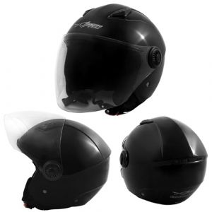 Casque avec Visi&egrave;re Longue Moto Scooter Quad Jet ECE 22-06 Noir L (sonicmoto, neuf)